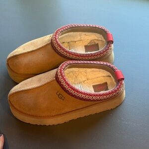 UGG Brown Slippers with Red Trim
